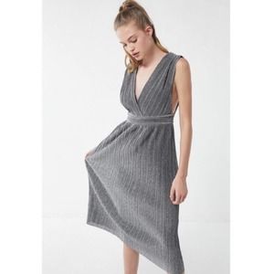 Urban Outfitters Metallic Pleated Midi Dress XS